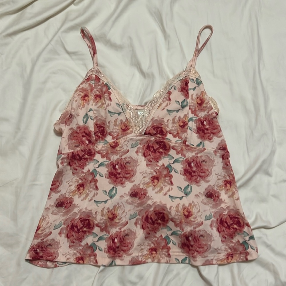 Jessica Simpson floral pink cami tank top Nwot